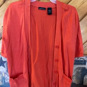Moda international orange cardigan